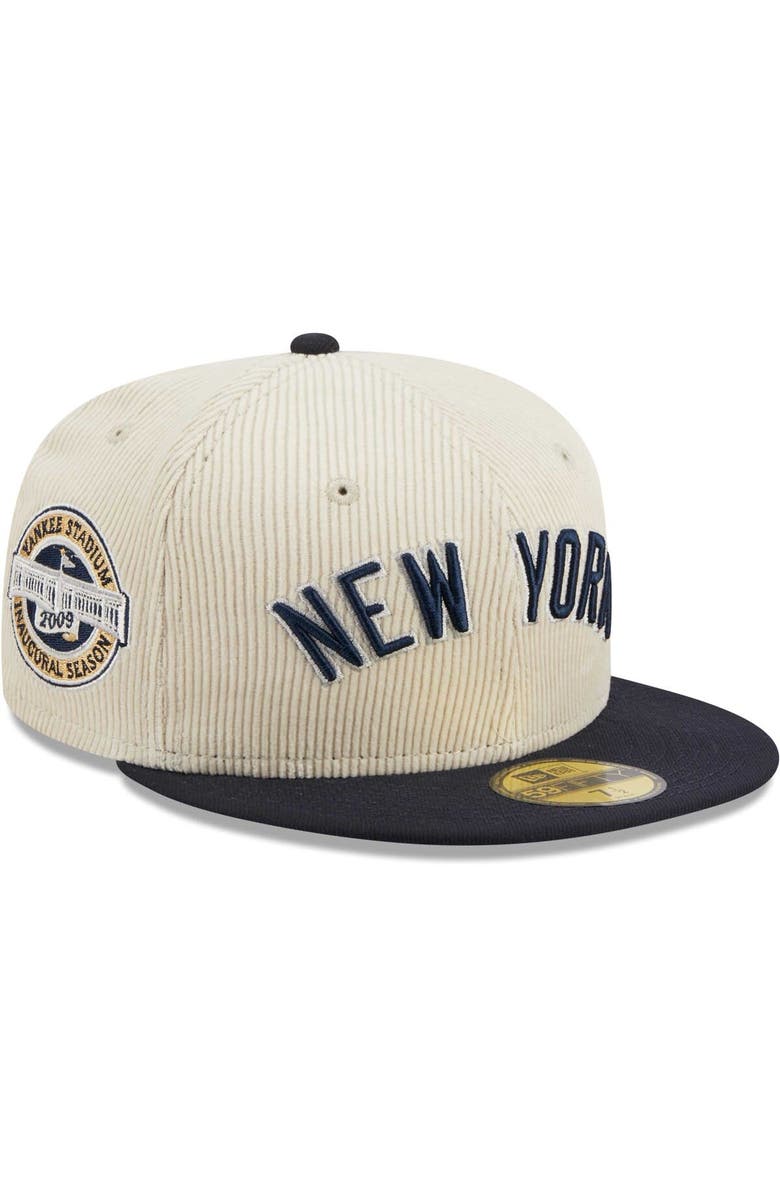 New Era Men's New Era White New York Yankees Corduroy Classic 59FIFTY Fitted Hat, Main, color, White