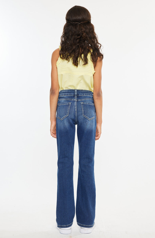 Kancan Elaine High Rise Bootcut Jeans In Blue
