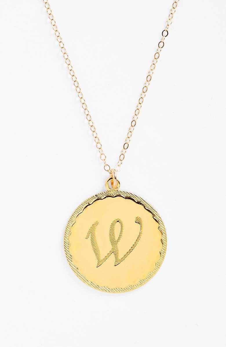 Moon and Lola 'Dalton' Long Initial Pendant Necklace, Main, color,