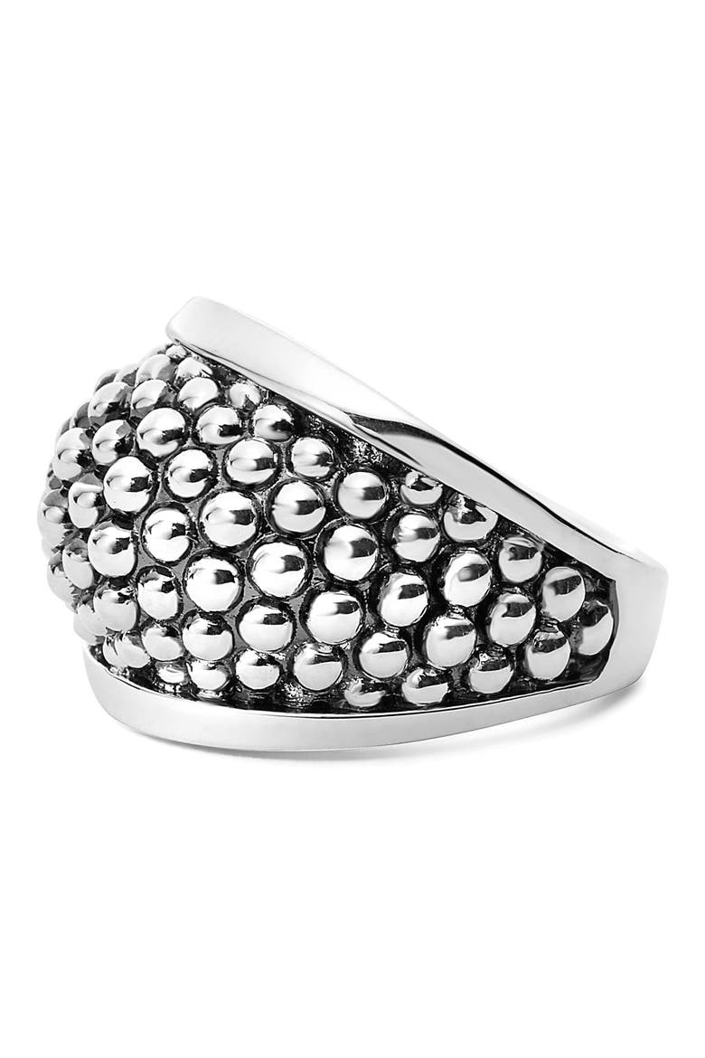 Signature Caviar Beaded Ring, Alternate, color, SILVER