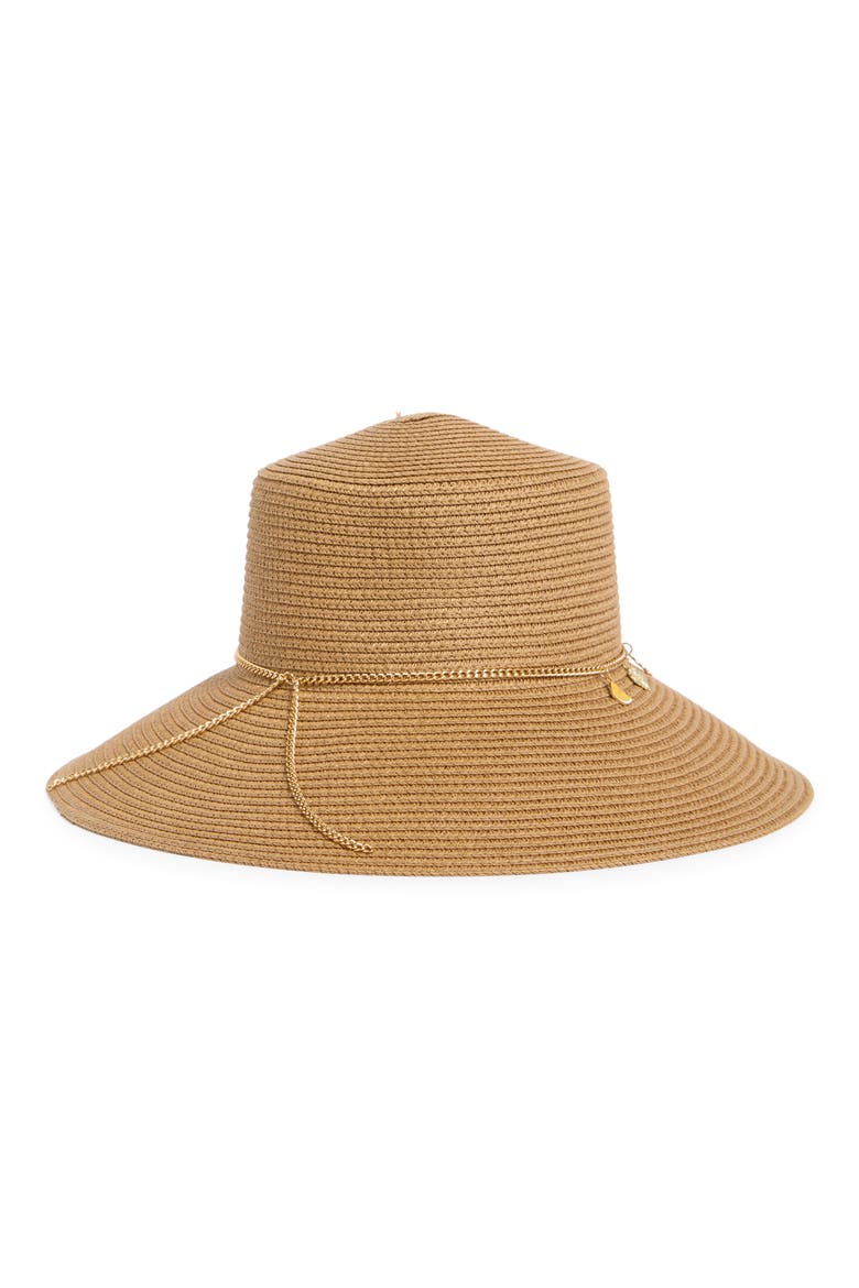 Downbrim Charm Straw Hat, Alternate, color, TAN