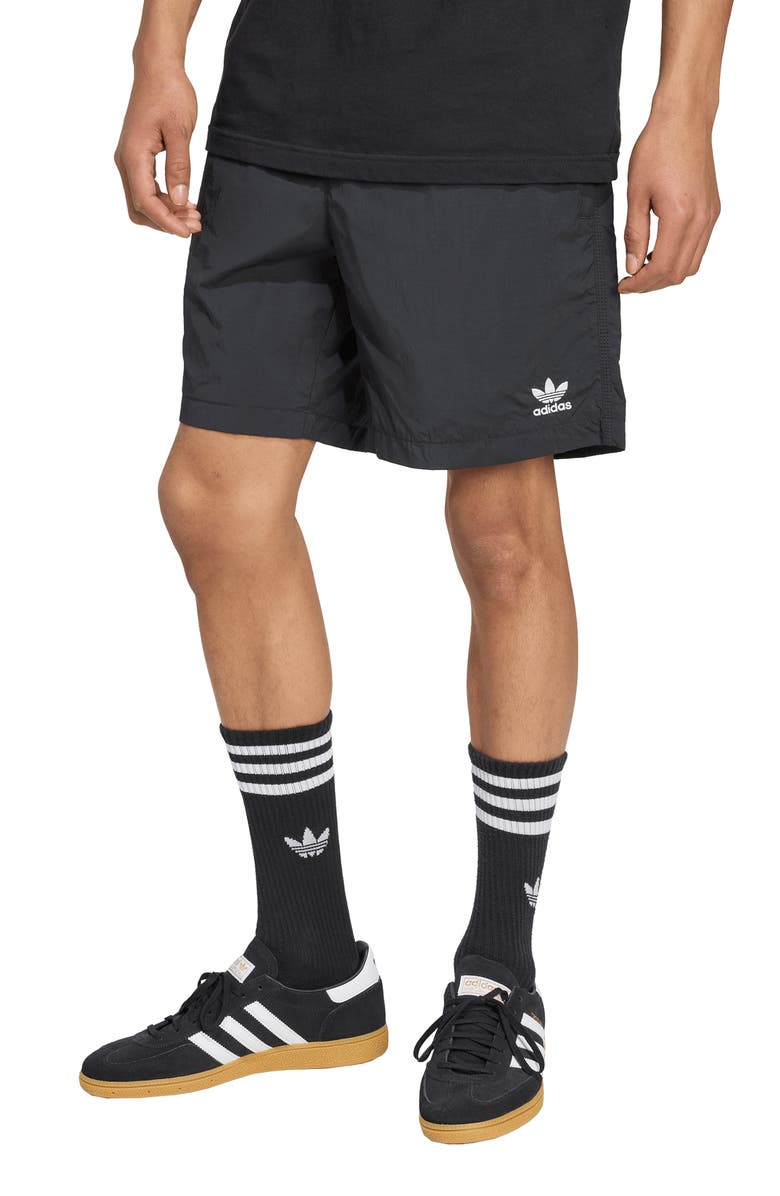 adidas Essentials Trefoil Logo Shorts, Main, color, Black/ White