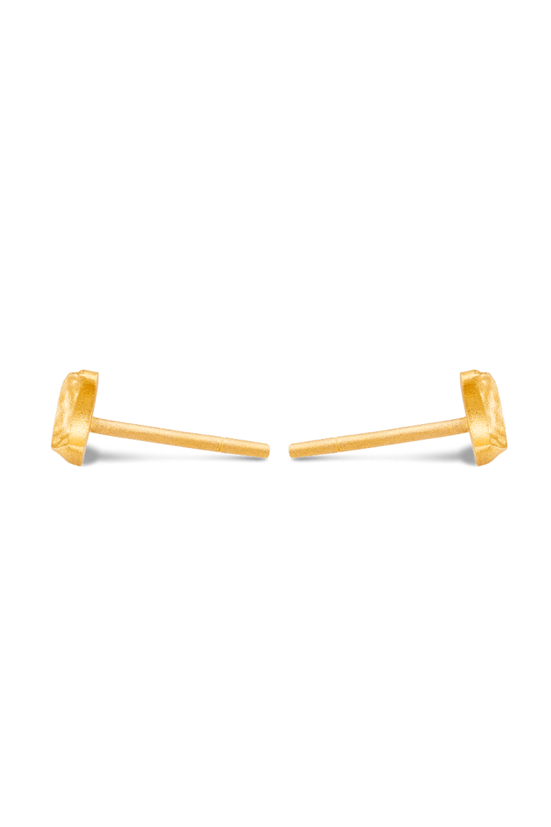 Crescent Moon Stud Earrings, Alternate, color, Gold 9k