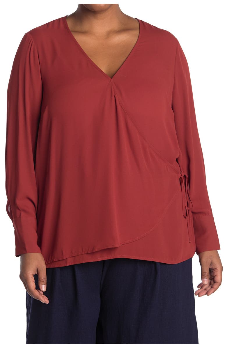 Pleione Long Sleeve Wrap Blouse, Main, color, 