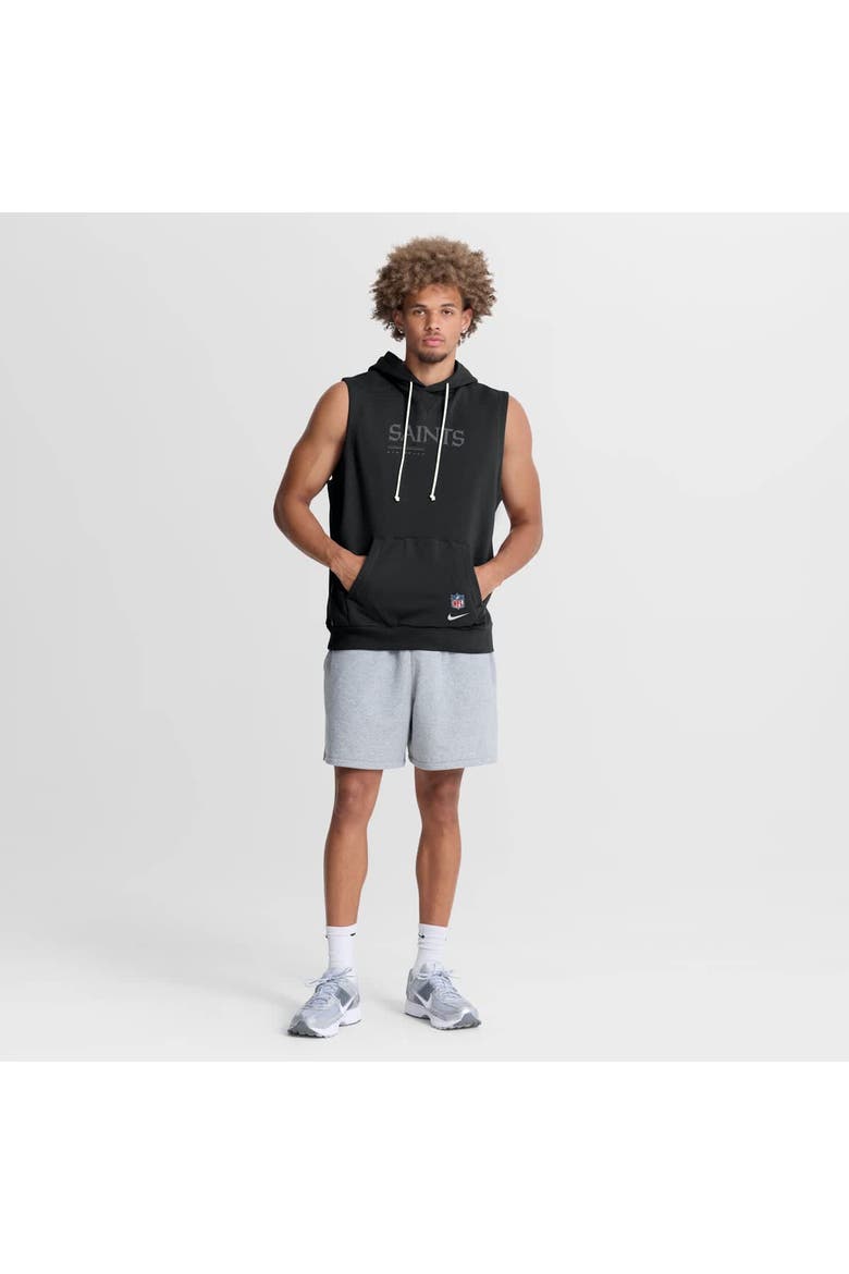 Men's Nike Black New Orleans Saints Sideline Standard Issue Dri-FIT Sleeveless Hoodie, Alternate, color, Black