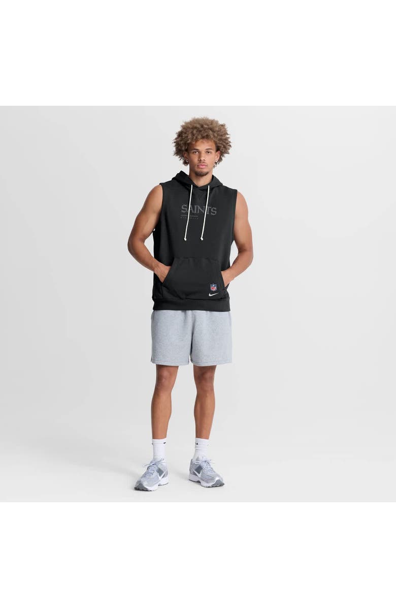 Nike Men's Nike Black New Orleans Saints Sideline Standard Issue Dri-FIT Sleeveless Hoodie, Alternate, color, Black