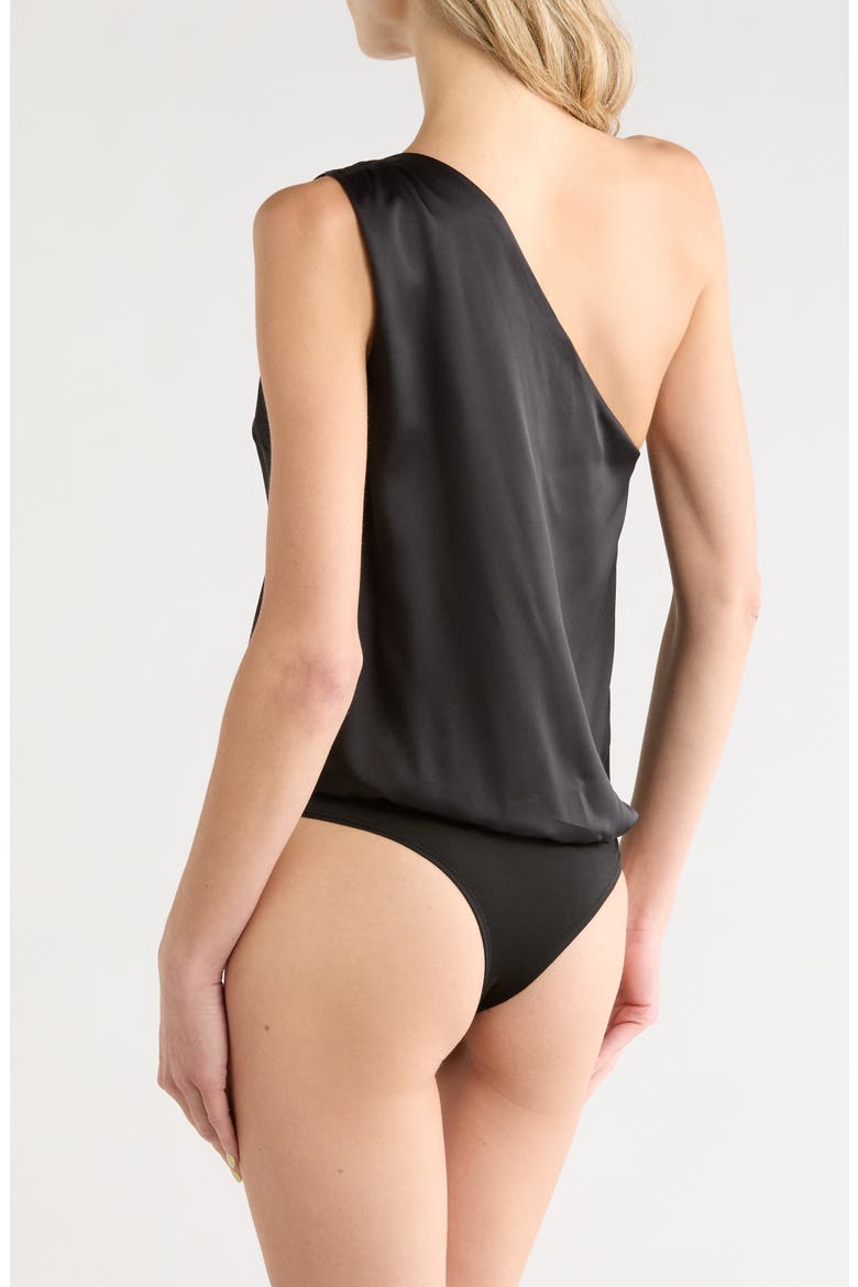 Parker One-Shoulder Bodysuit, Alternate, color, BLACK