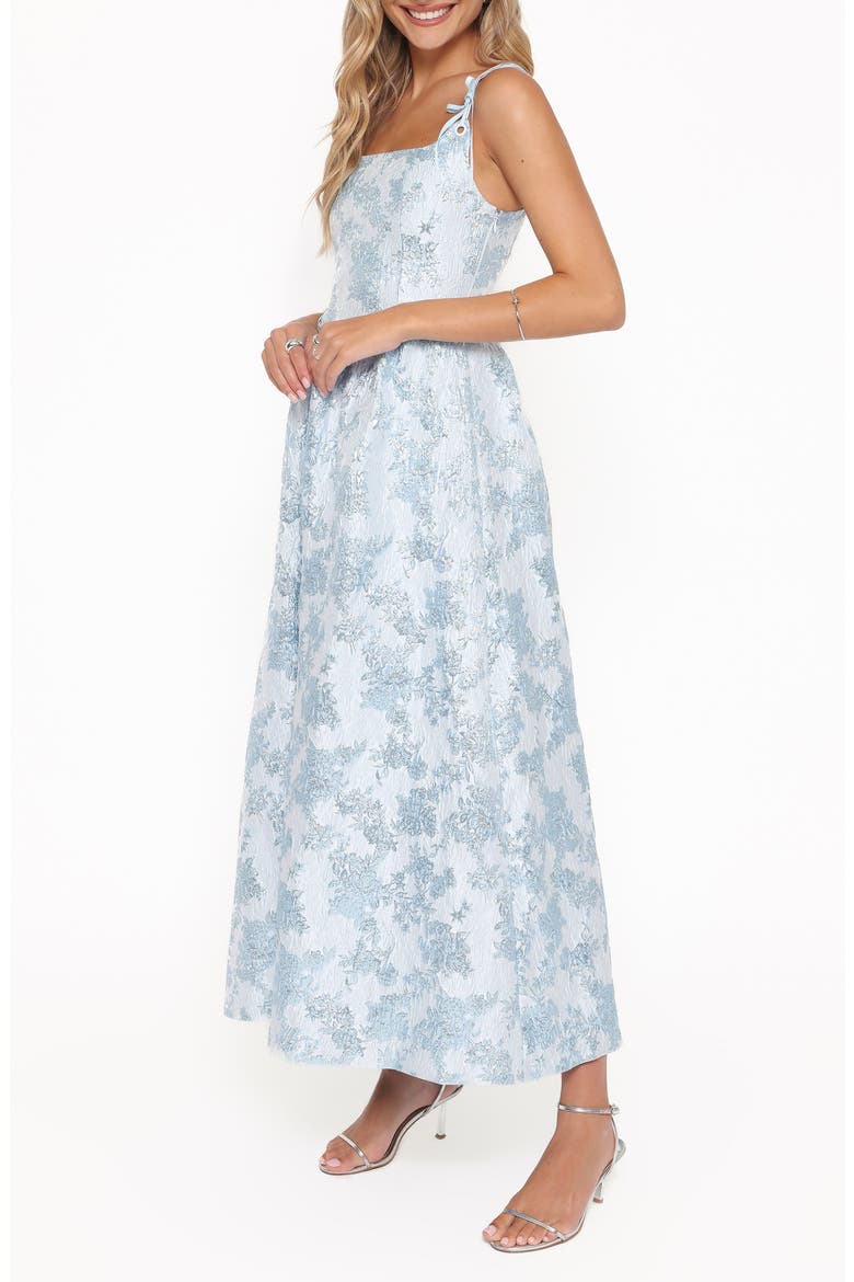Marcelline Floral Brocade Cocktail Dress, Alternate, color, BLUE BROCADE