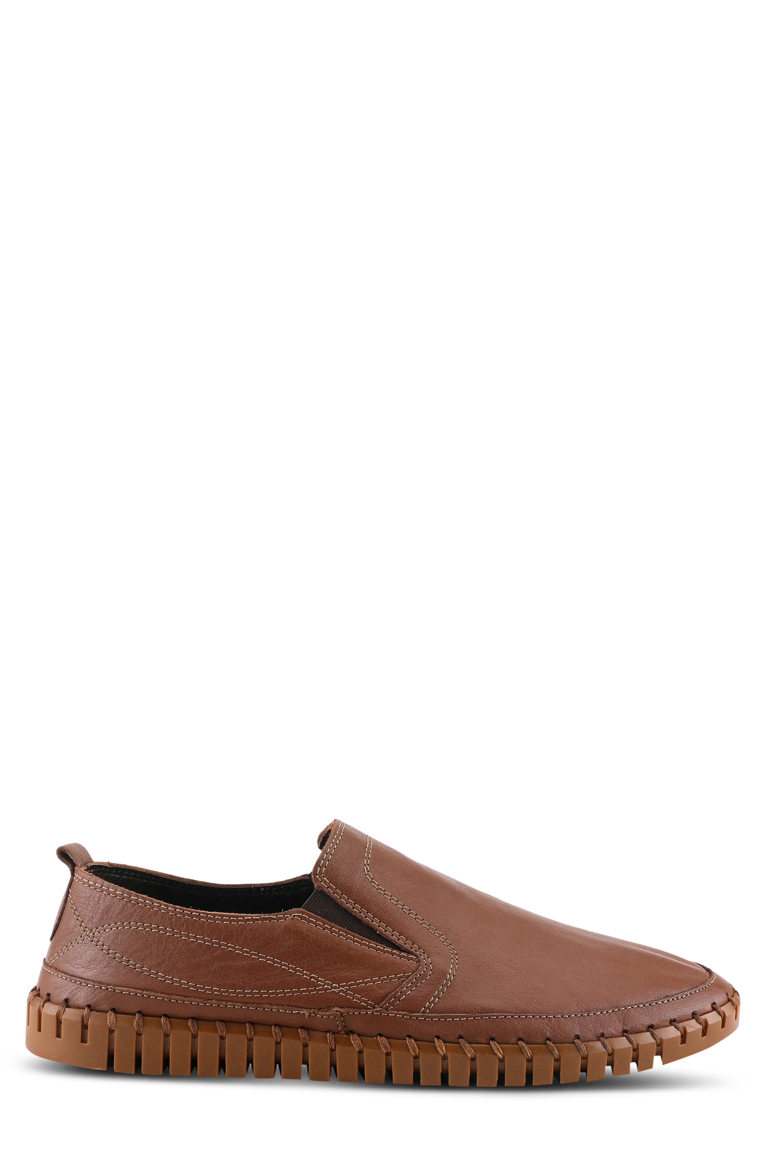 Spring Step Whipstitch Leather Loafer, Alternate, color, Brown