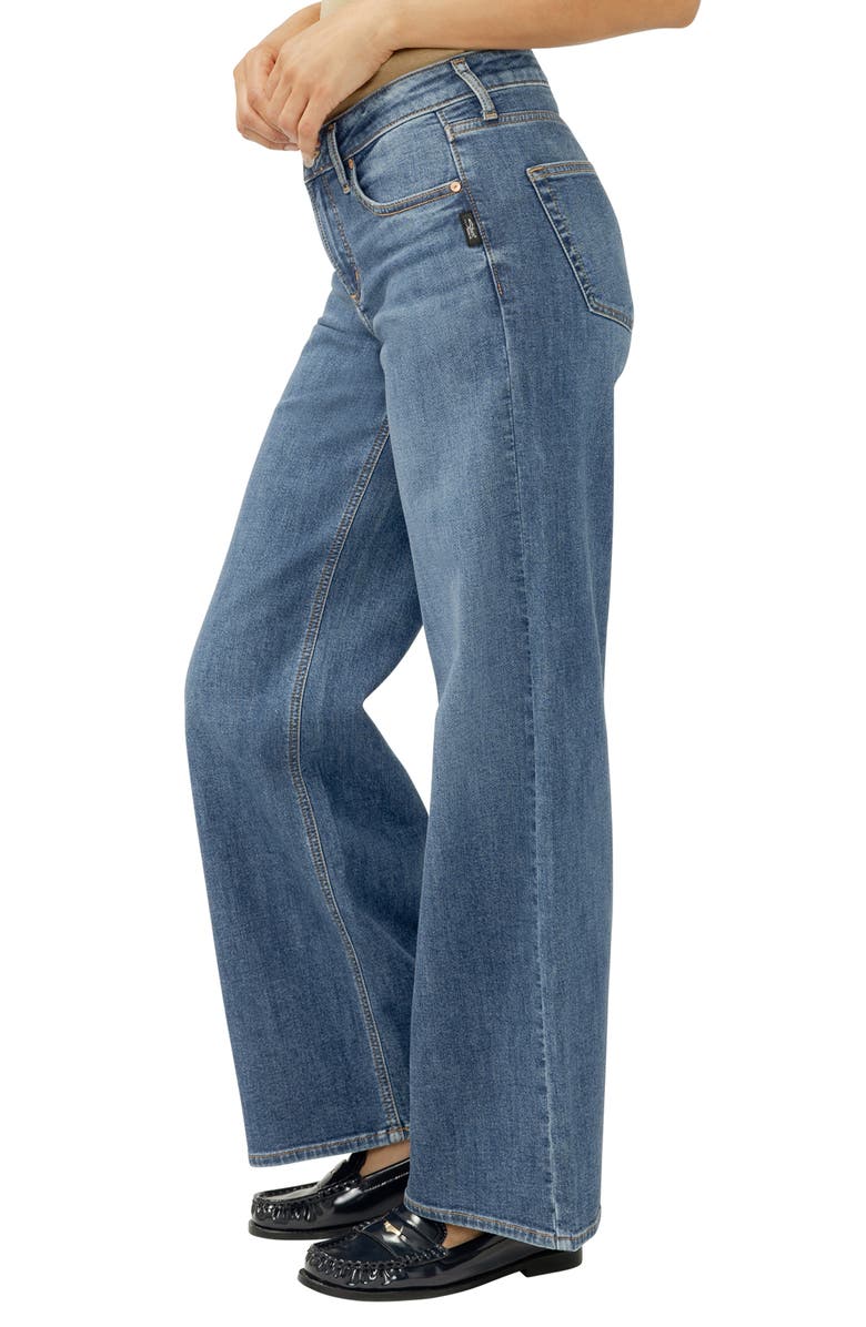 Silver Jeans Co. Suki Curvy Mid Rise Wide Leg Jeans, Alternate, color, Broydon