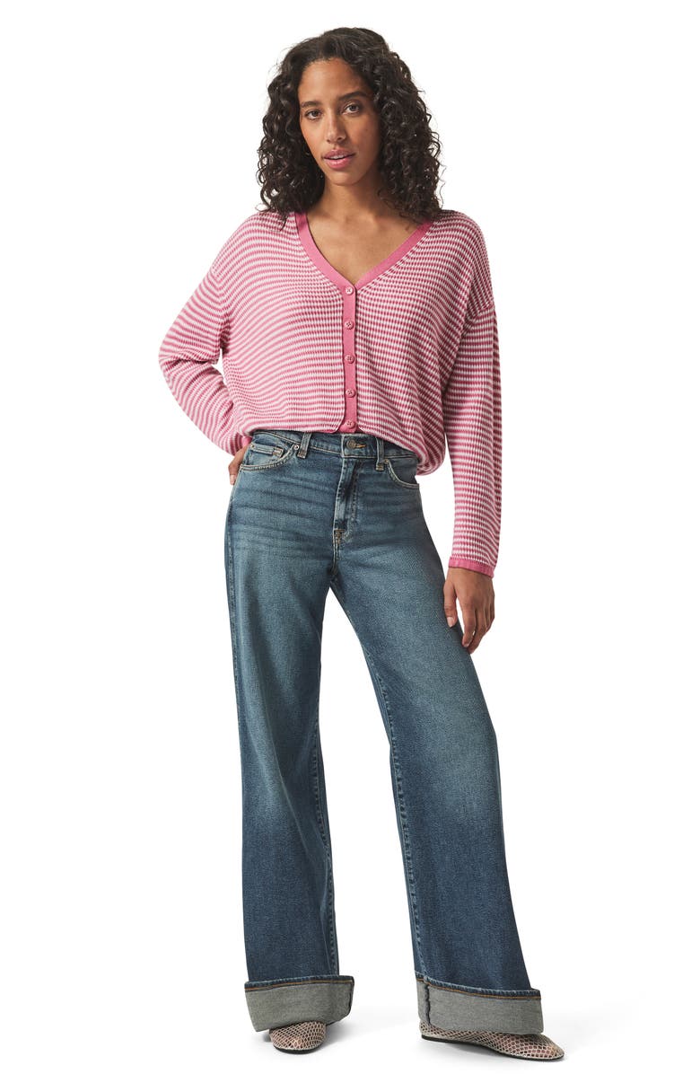 Splendid Bri Striped Cardigan, Alternate, color, Chteau Rose Stripe