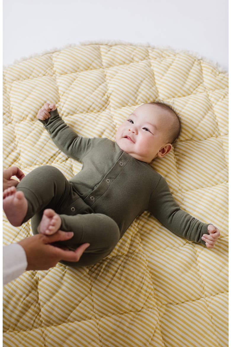Essentials Long Sleeve Organic Cotton Romper, Alternate, color, OLIVE