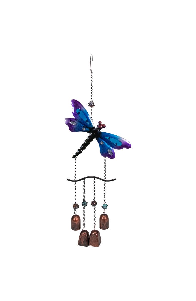 Northlight 24" Purple and Bronze Dragonfly Outdoor Garden Windchime, Main, color, Purple