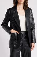 KOBI HALPERIN Embossed Faux Leather Blazer