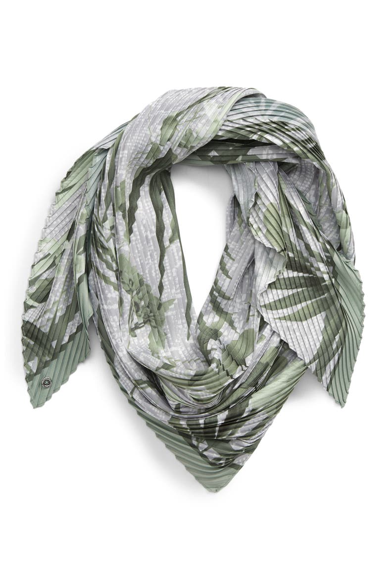 Hillary Highland Pleat Diamond Scarf, Alternate, color, GREY