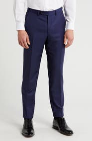 DIGEL Flat Front Bird's Eye Virgin Wool Dress Pants