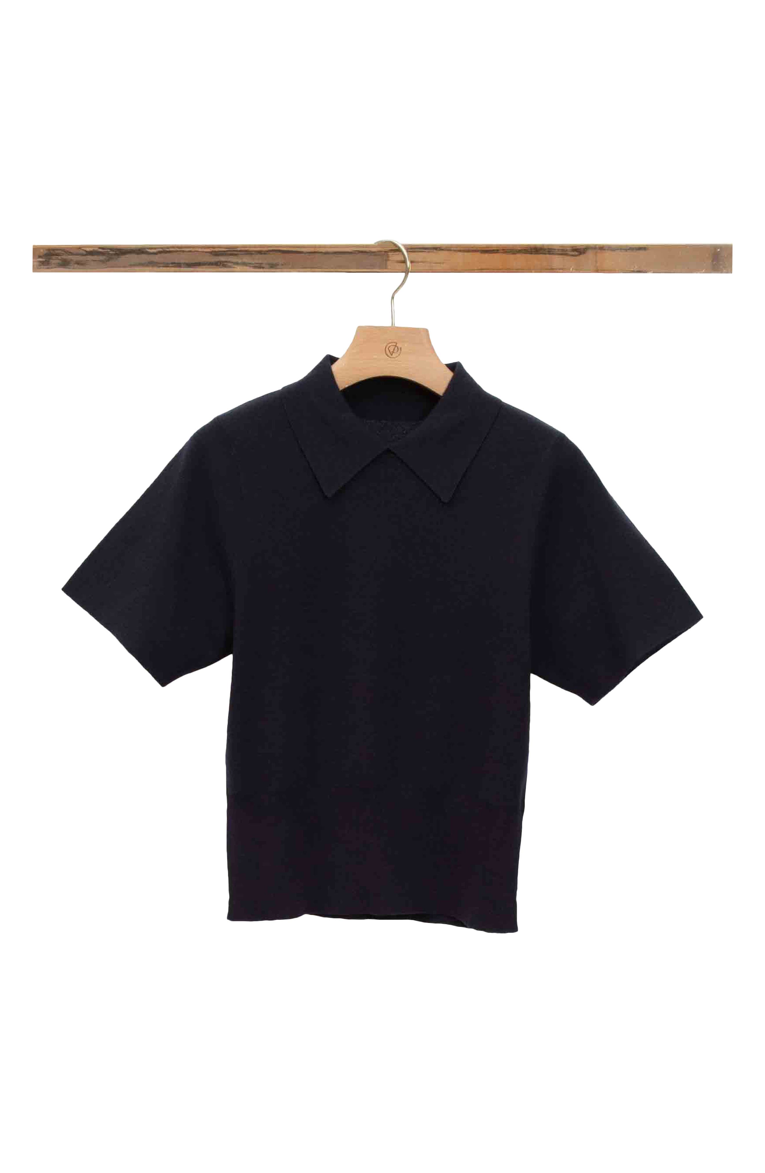 Cotton Blend Crepe Polo