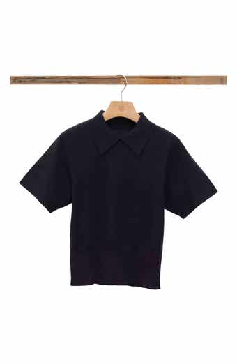 Cotton Blend Crepe Polo