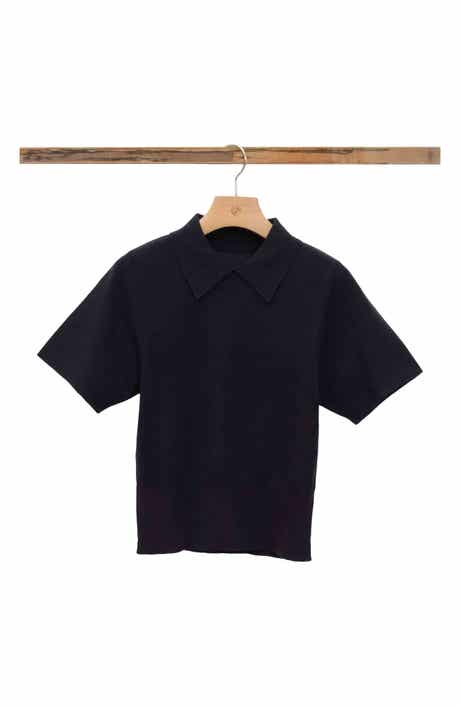Cotton Blend Crepe Polo