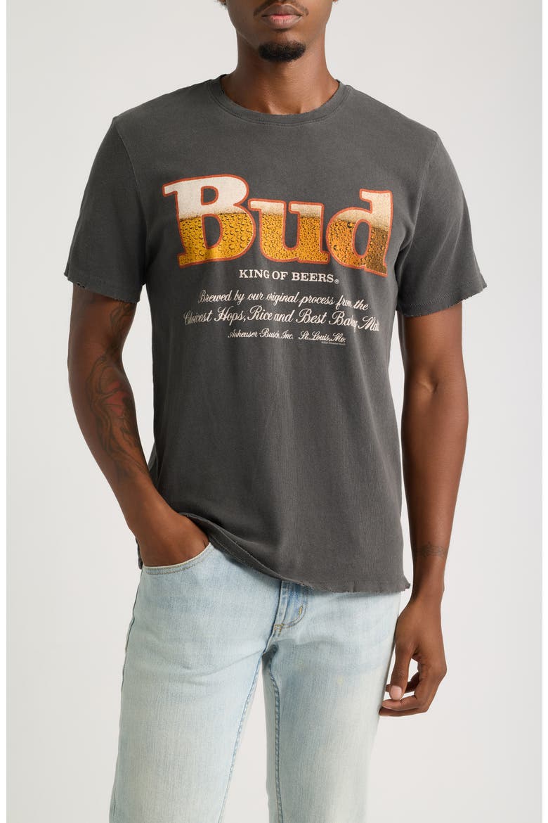 Bud King of Beer Cotton Graphic T-Shirt, Main, color, VINTAGE BLACK