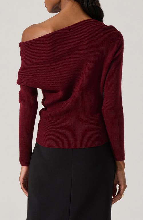 ASTR ASTR THE LABEL ONE-SHOULDER RIB SWEATER