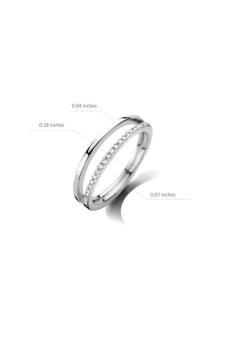 Duo Diamond Ring |  18 natural diamonds | 925 Sterling Silver | Ring | White Rhodium, Alternate, color, White Rhodium