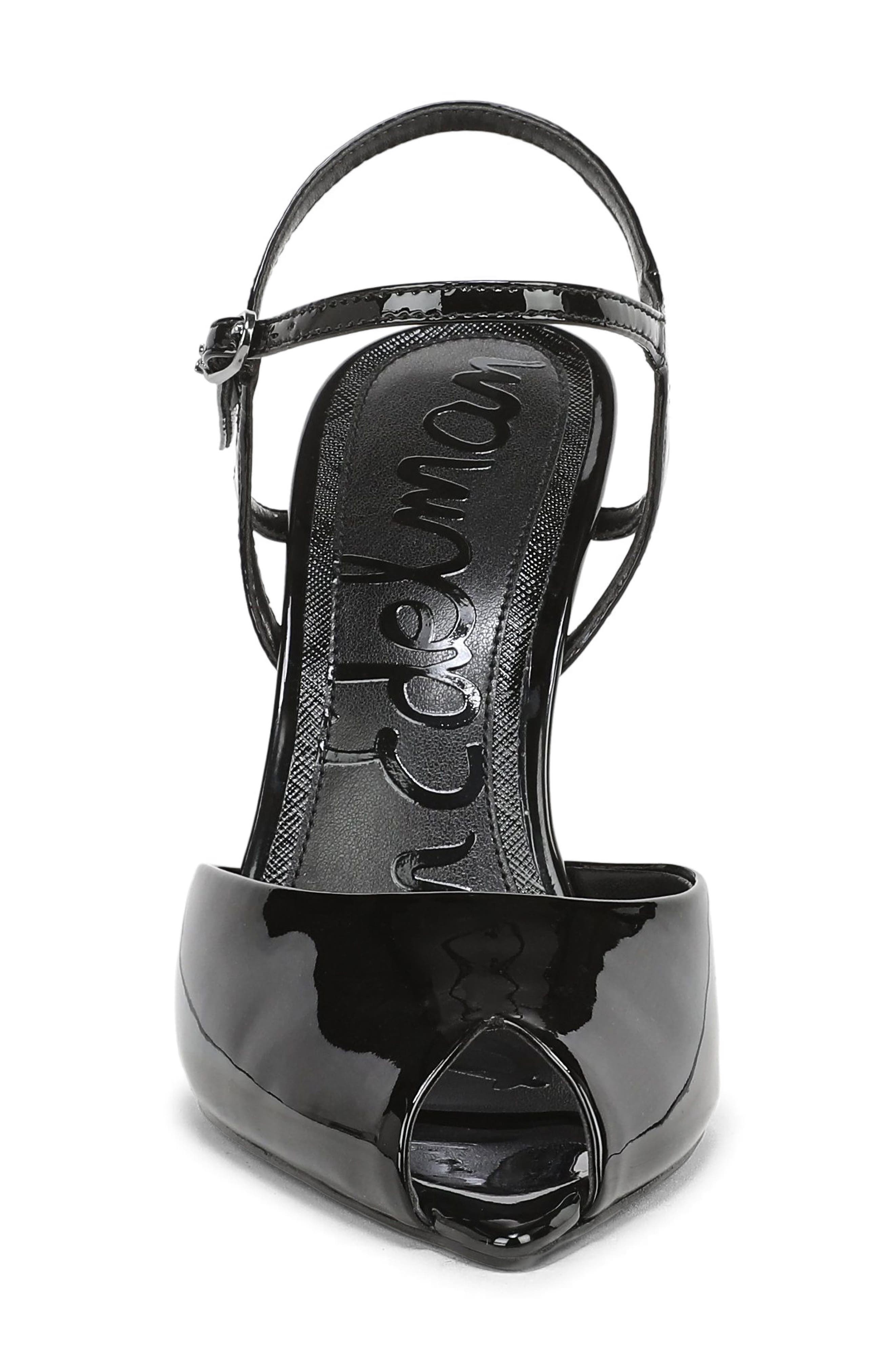Tinslie Peep Toe Sandal, Alternate, color, BLACK