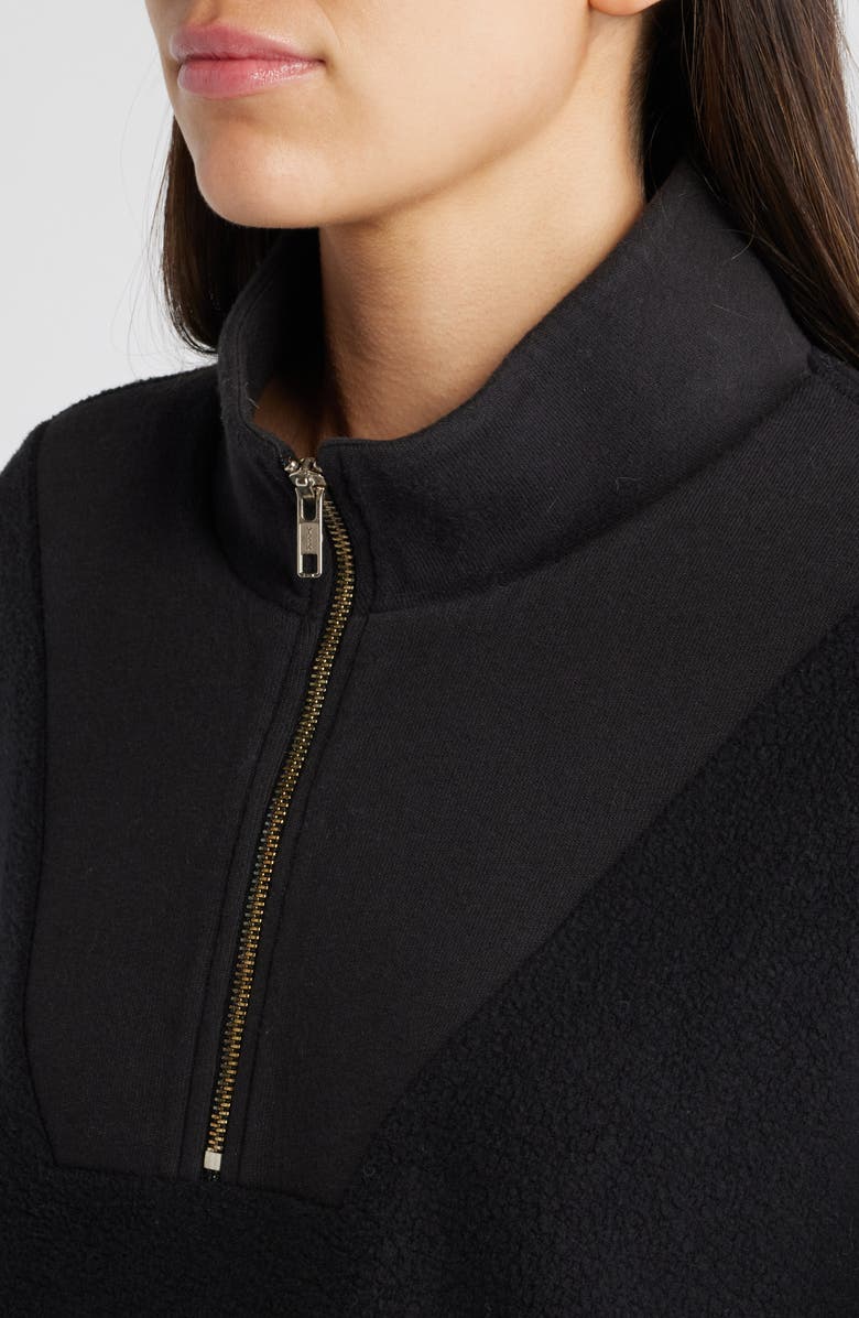 THE GREAT. The Slouch Mixed Media Half-Zip Pullover, Alternate, color, 