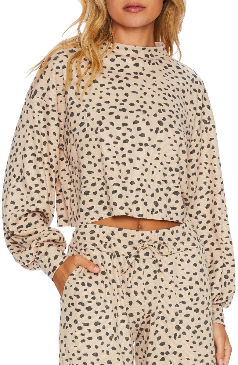 Beach Riot Ava Mock Neck Crop Top, Main, color, 