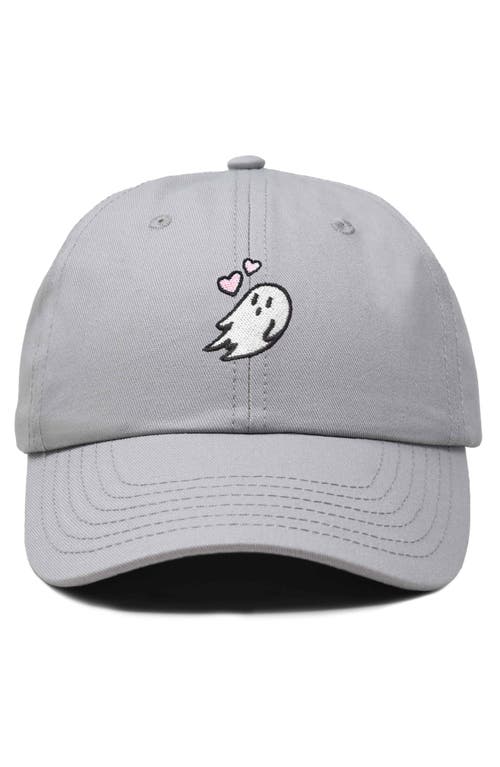 Dalix Heartly Ghost Embroidered Cap In Gray
