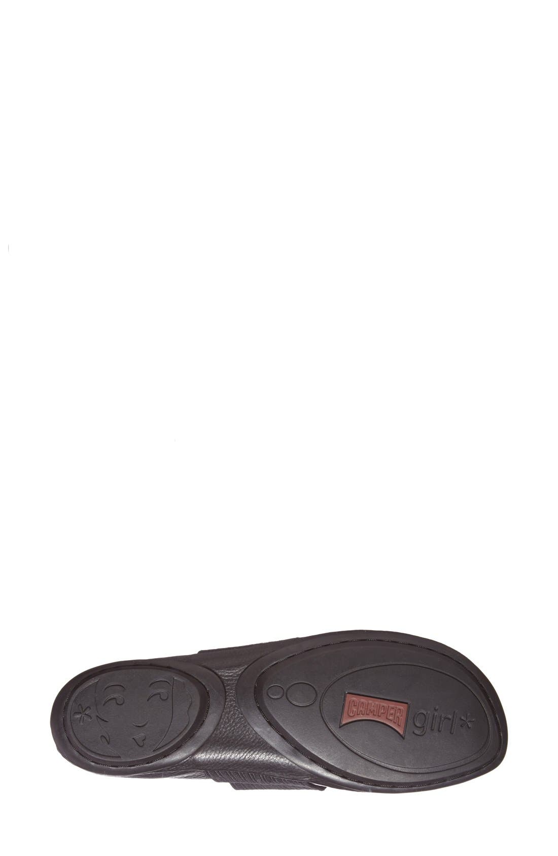 Camper Right Nina Leather Ballerina Flat, Alternate, color, Black