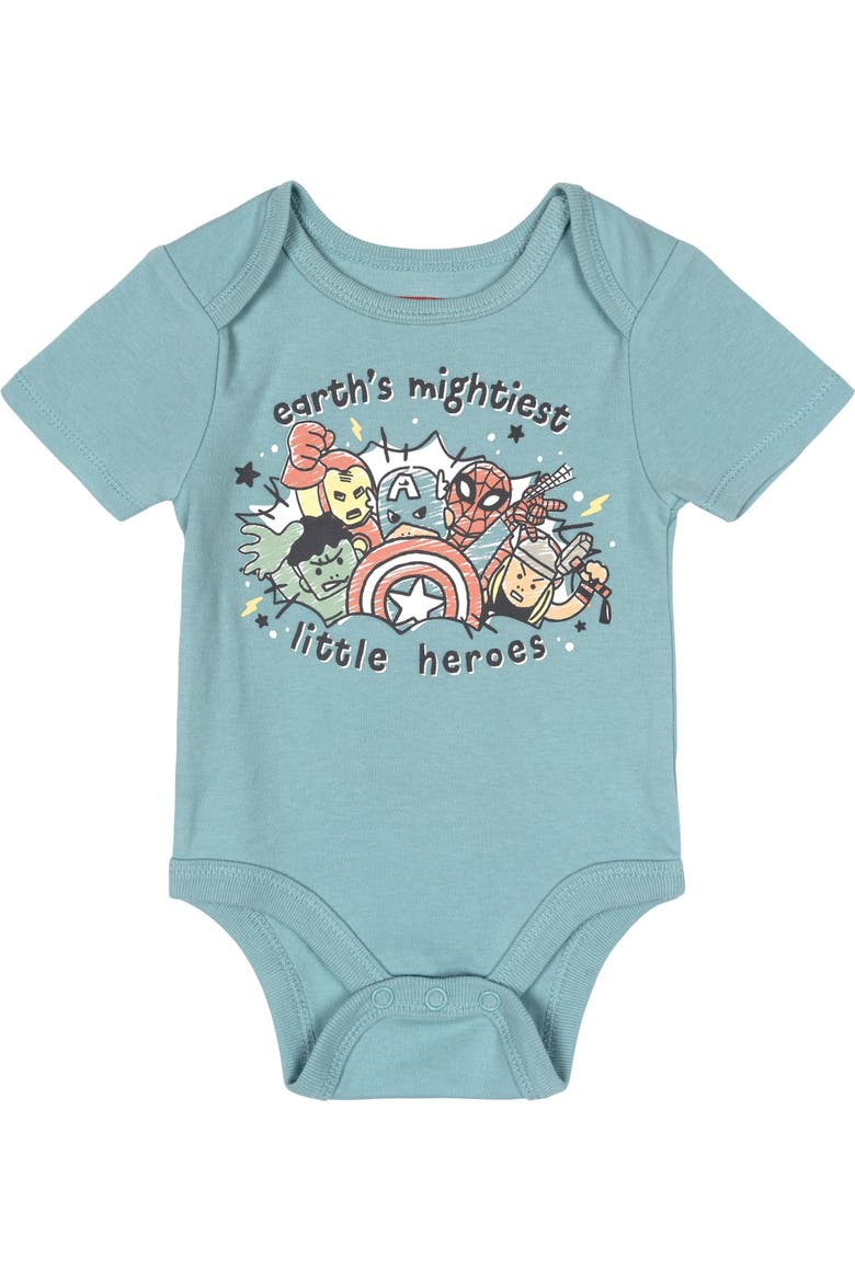 Avengers Bodysuit and Blanket Gift Set, Alternate, color, Slate Blue Avengers