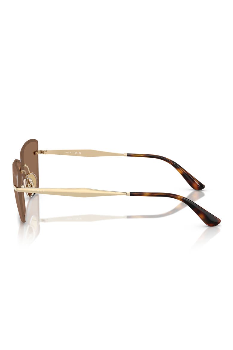 59mm Rimless Cat Eye Sunglasses, Alternate, color, PALE GOLD