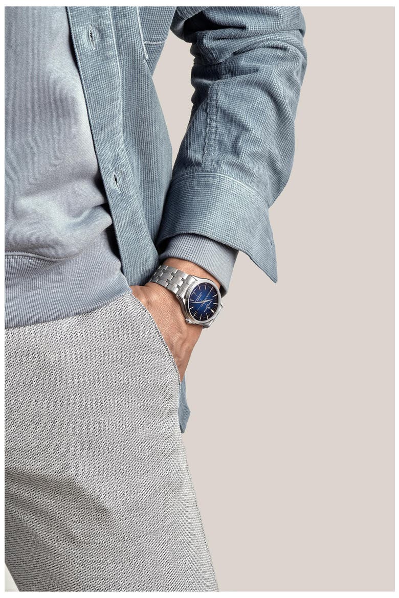 Clifton Baumatic 10468 Automatic Bracelet Watch, 40mm, Alternate, color, GRADIENT BLUE