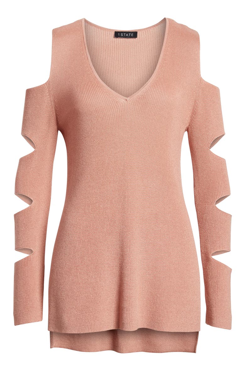 Cutout Sweater, Alternate, color, SHEER BLUSH