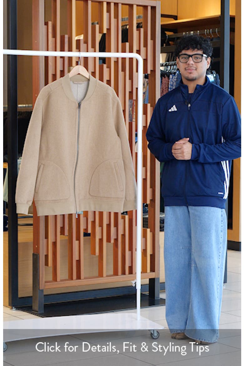 Brushed Wool Blend Bomber Jacket video