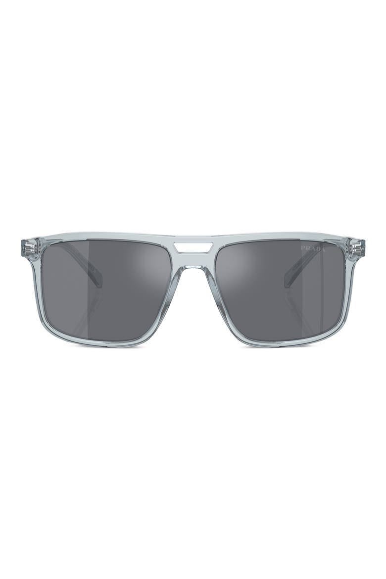 58mm Rectangular Sunglasses, Alternate, color, GREY