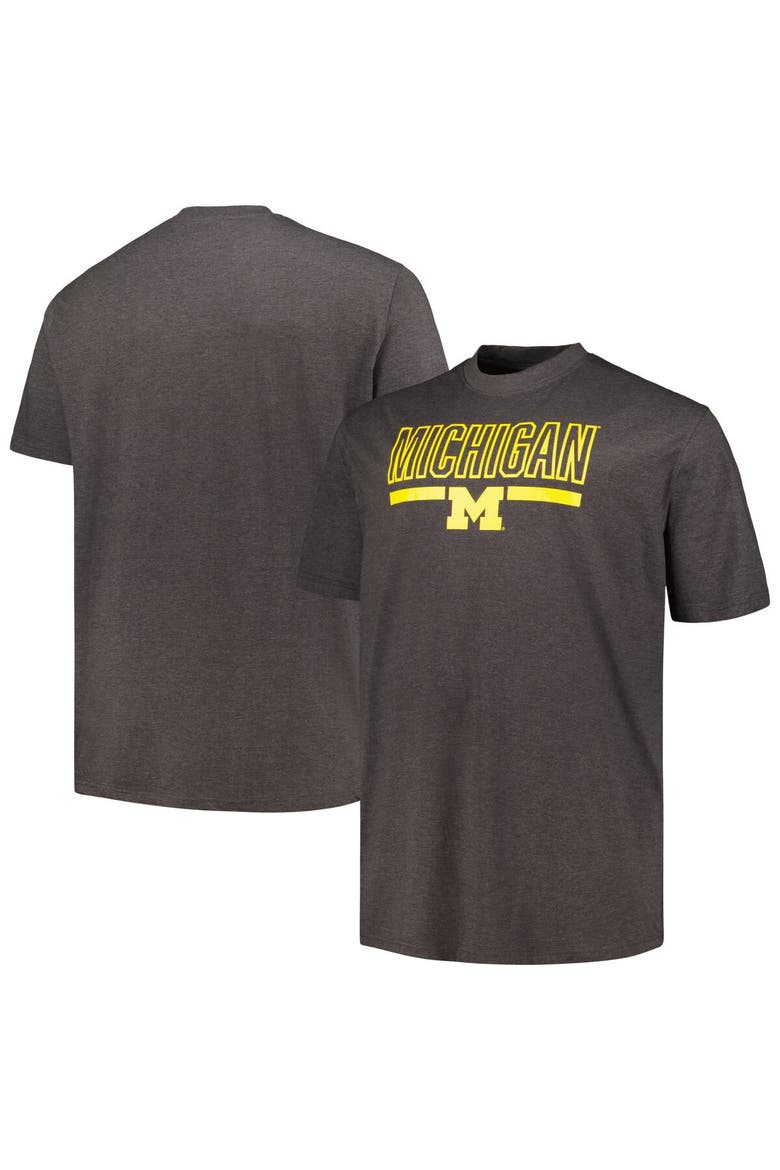 Men's Profile Heather Charcoal Michigan Wolverines Big & Tall Team T-Shirt, Main, color, Heather Charcoal