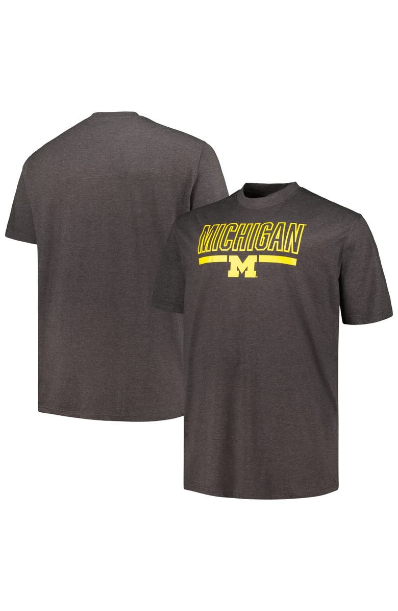 PROFILE Men's Profile Heather Charcoal Michigan Wolverines Big & Tall Team T-Shirt, Main, color, 