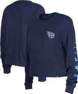 New Era Women's New Era Navy Tennessee Titans Thermal Crop Long Sleeve T-Shirt