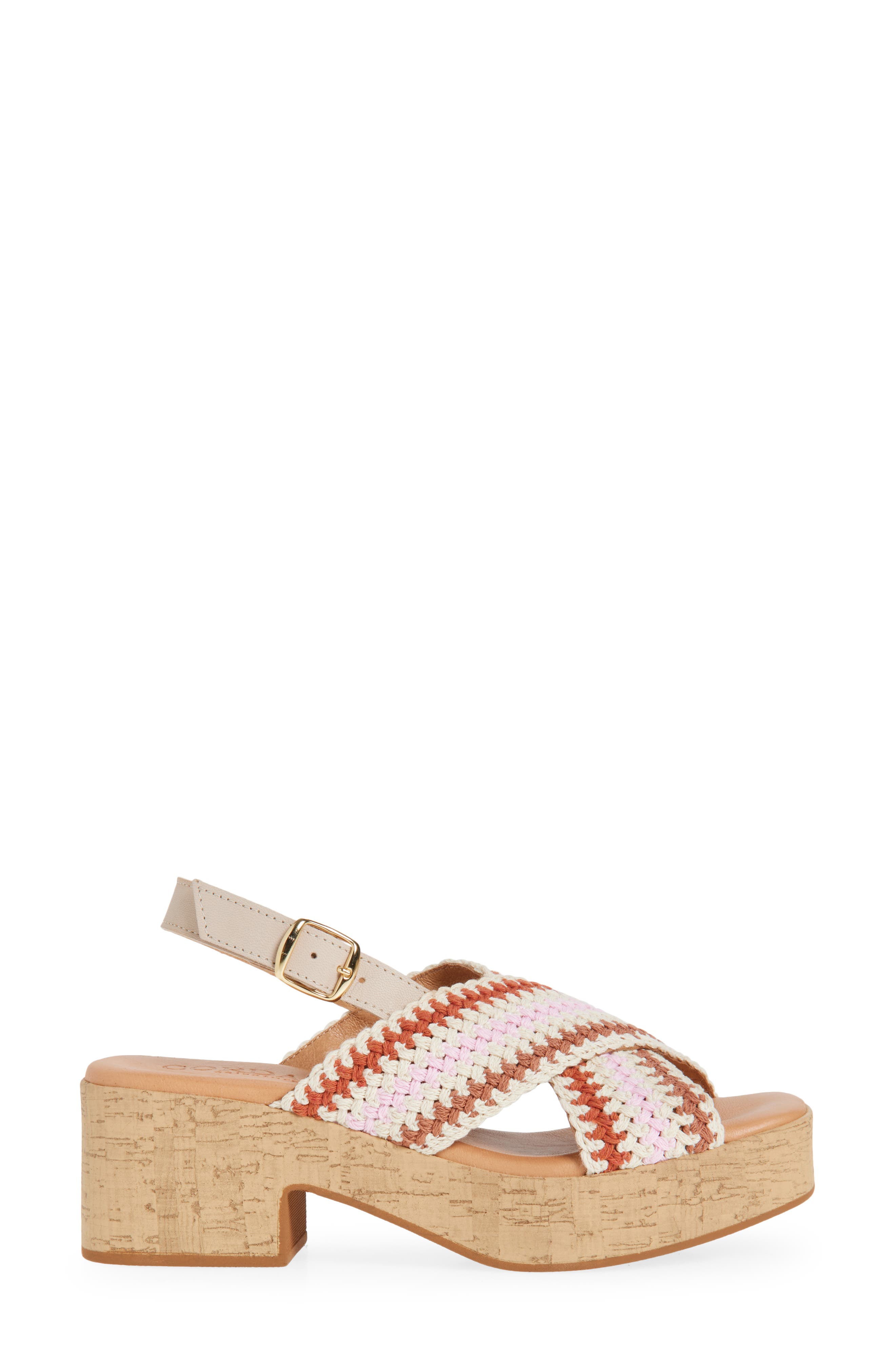 Cordani Malin Platform Sandal, Alternate, color, Multi Crochet