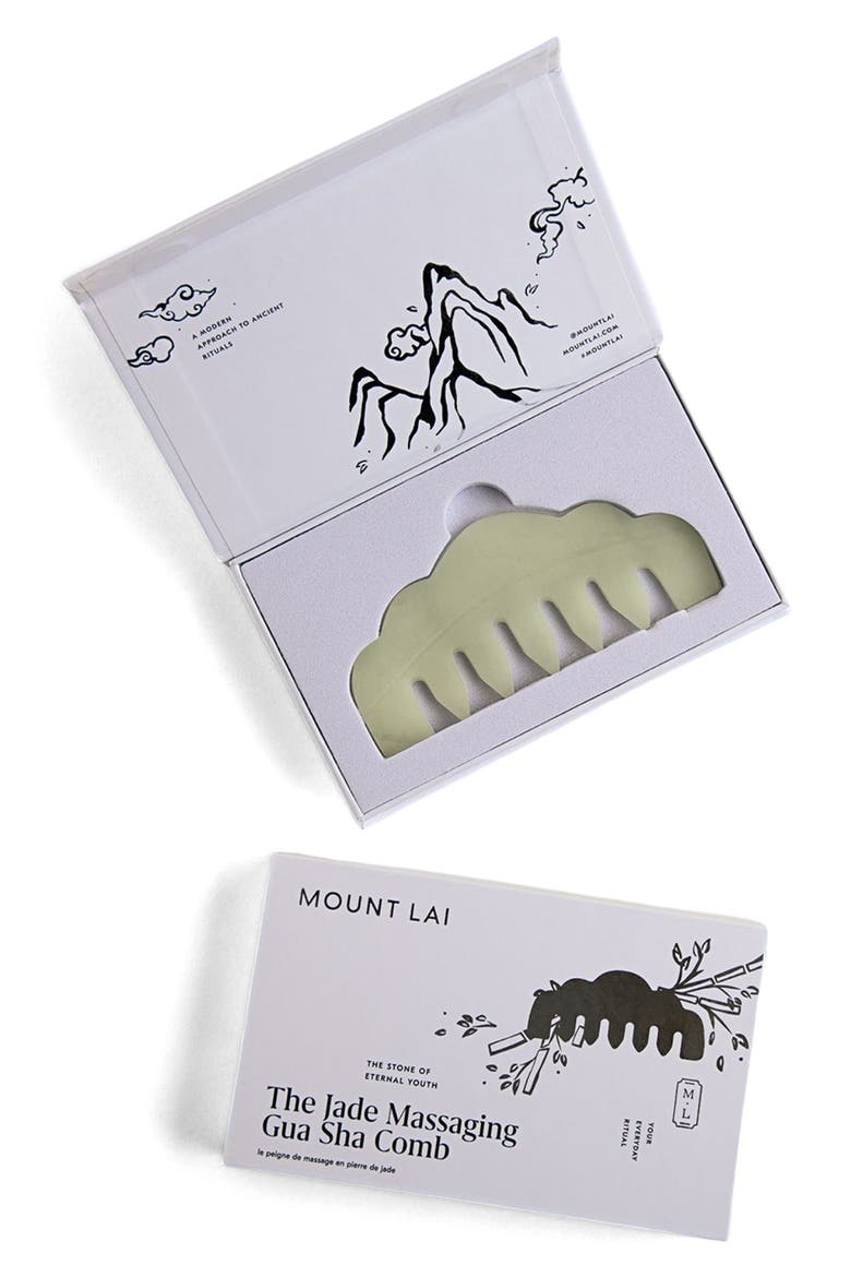 The Jade Massaging Gua Sha Comb, Alternate, color, JADE