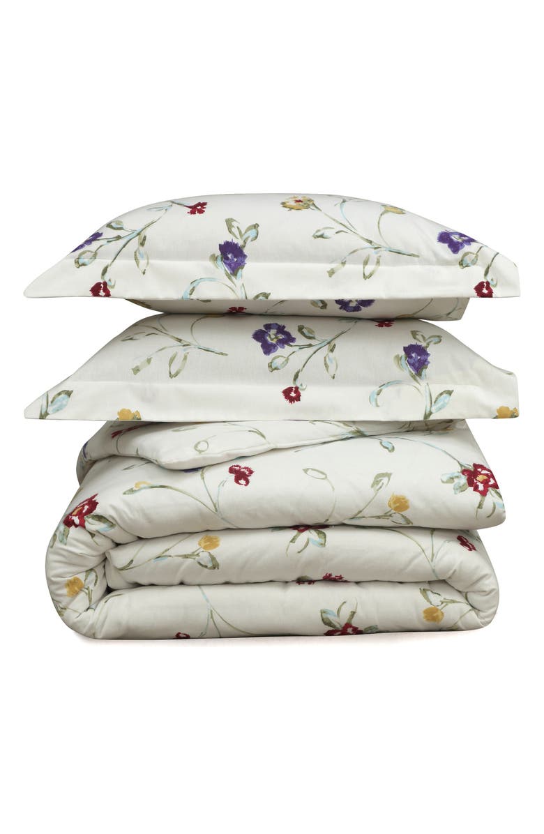 AZORES HOME Floral Garden Cotton Flannel Comforter & Sham Set, Main, color, 