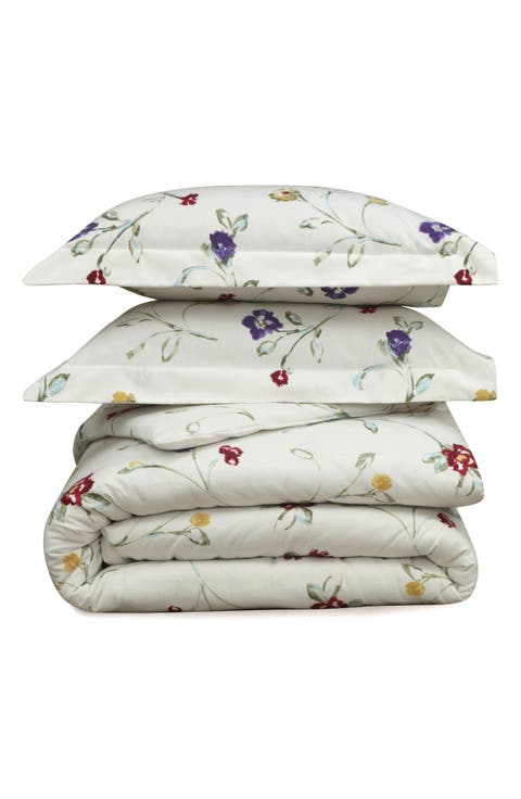 Floral Garden Cotton Flannel Comforter & Sham Set