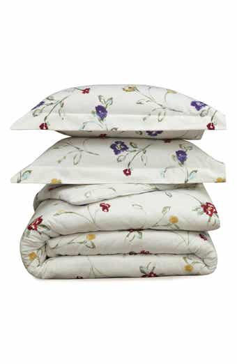 AZORES HOME Floral Garden Cotton Flannel Comforter & Sham Set