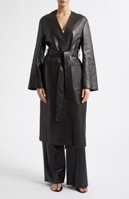 NOUR HAMMOUR Ruelle Smooth Leather Coat