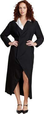 ELOQUII Colorblocked Maxi Blazer Dress