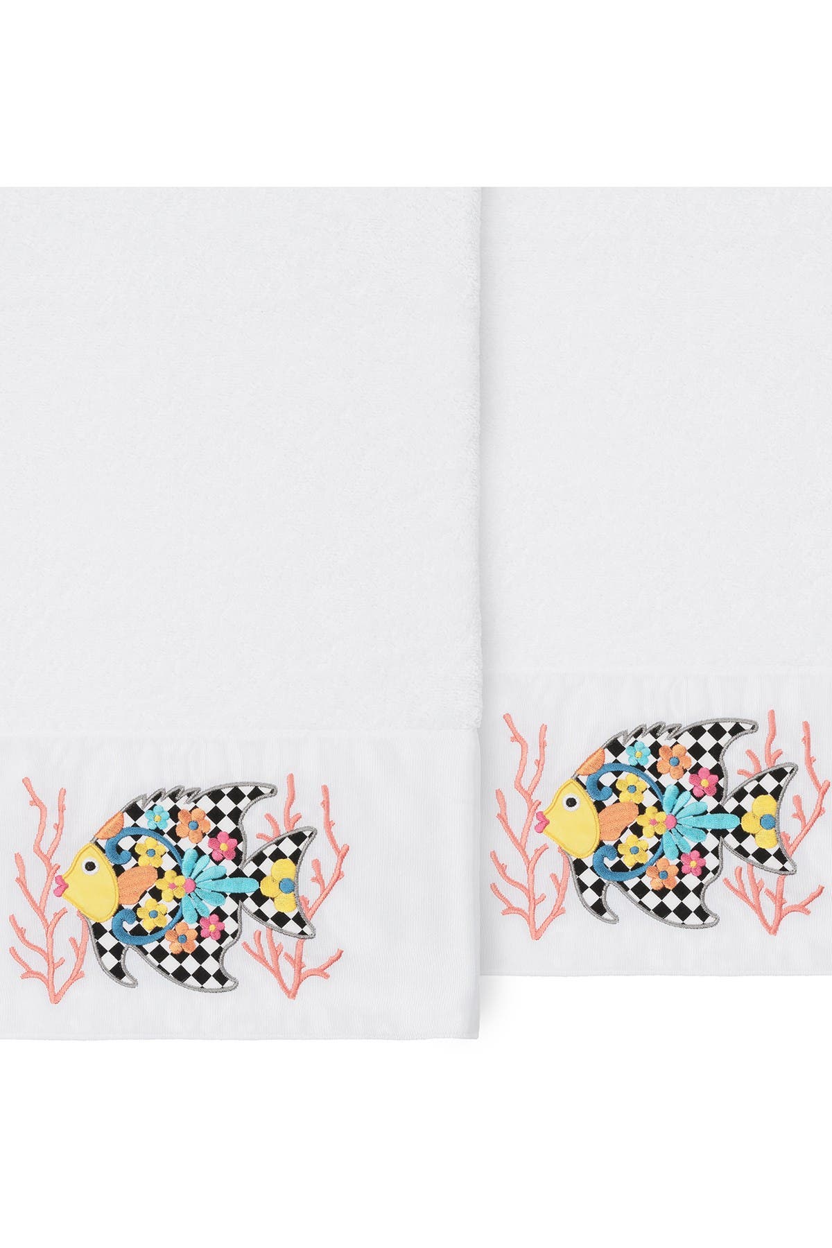 Linum Home Textiles Feliz Embellished Bath Towel - Set of 2 - White ...