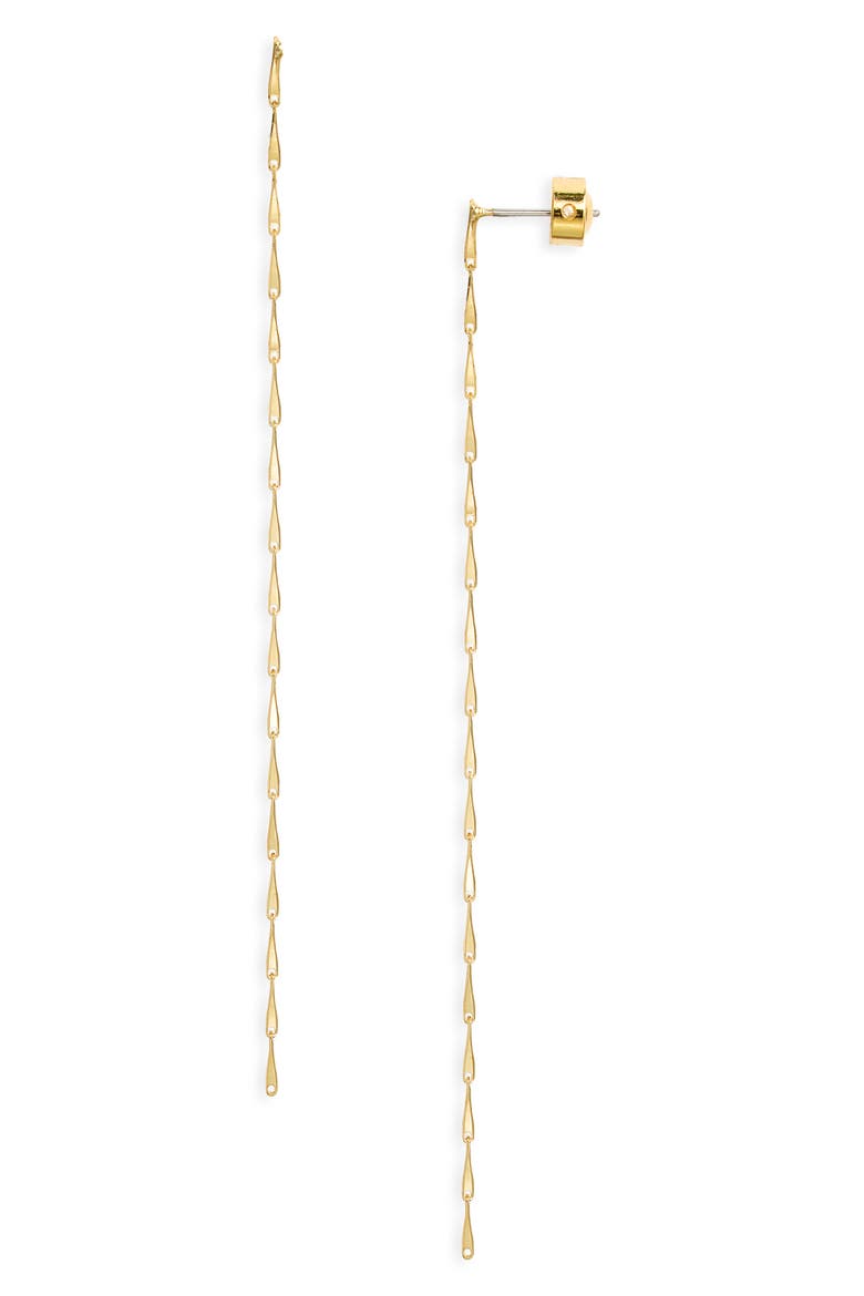 Delicate Chain Linear Drop Earrings, Main, color, 14K GOLD PLATED