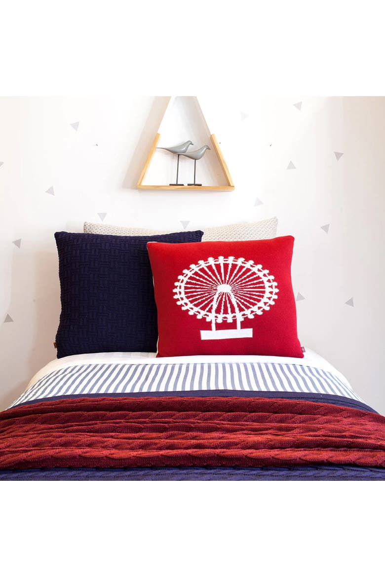 London Pillow, Alternate, color, White & Blue